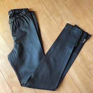 Leith leather ankle zip pants